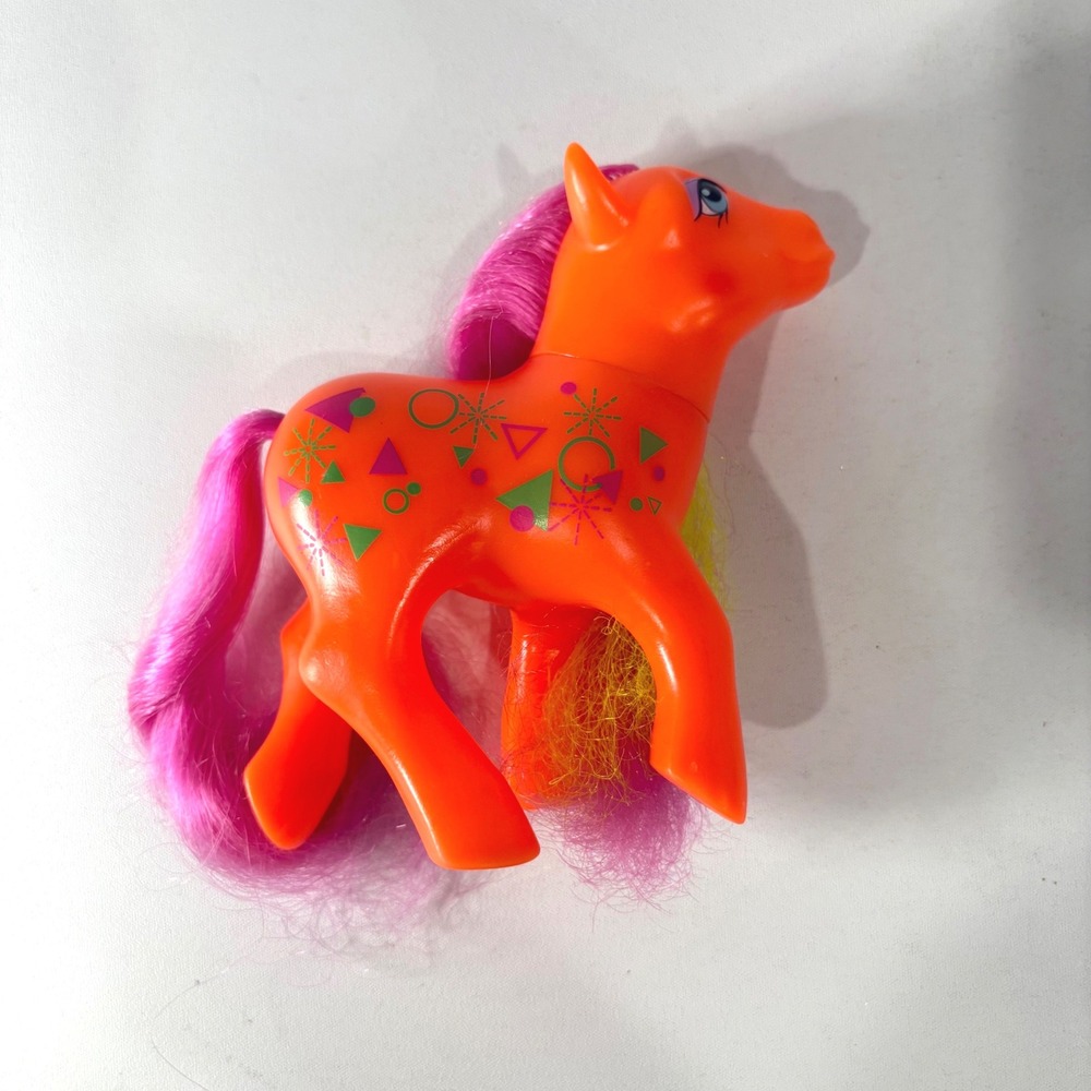 Vintage G1 My Little Pony Rockin Beat Half Note Orange Pink Yellow Hasbro Toy